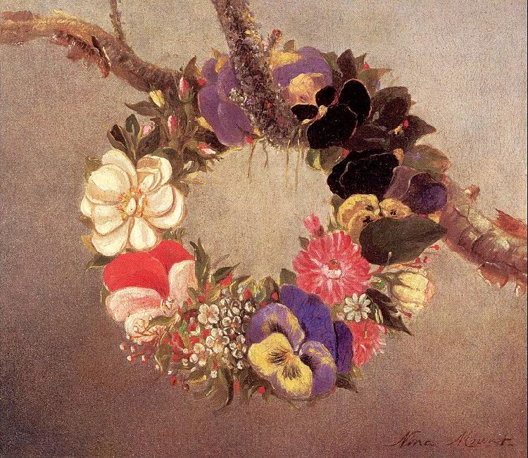 Mount, Evelina Floral Wreath Norge oil painting art